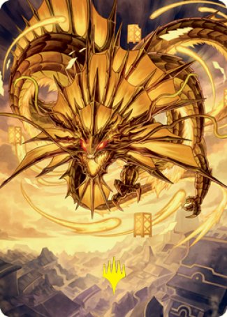 Ao, the Dawn Sky 2 Art Card (Gold-Stamped Signature) [Kamigawa: Neon Dynasty Art Series] | Spectrum Games