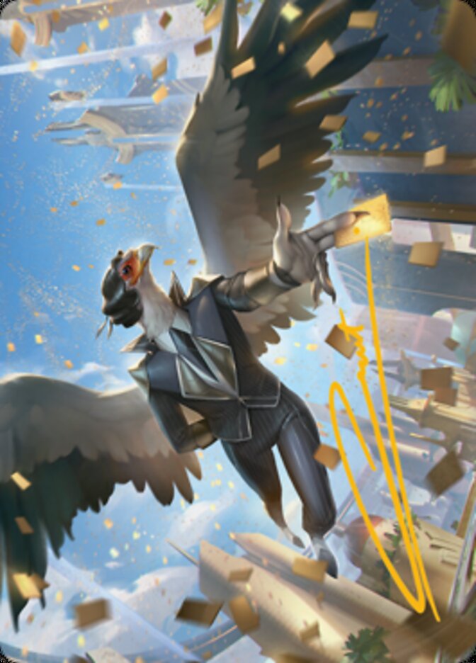 Skyboon Evangelist Art Card (Gold-Stamped Signature) [Streets of New Capenna Art Series] | Spectrum Games