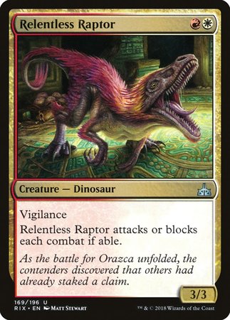 Relentless Raptor [Rivals of Ixalan] | Spectrum Games