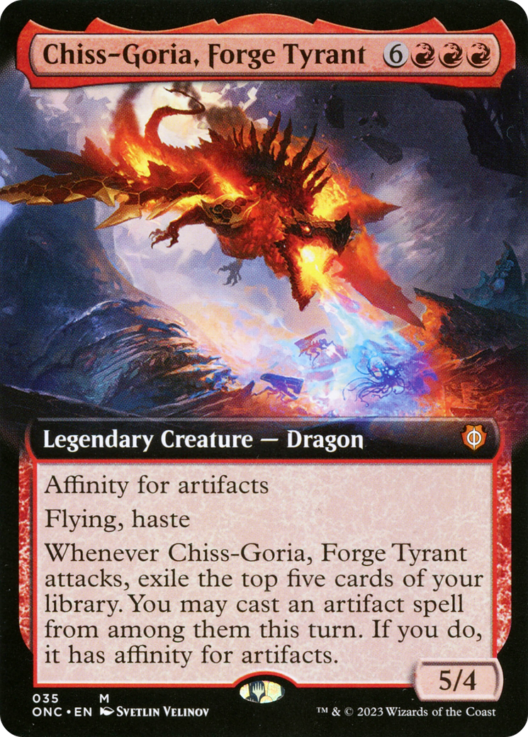 Chiss-Goria, Forge Tyrant (Extended Art) [Phyrexia: All Will Be One Commander] | Spectrum Games