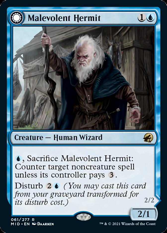 Malevolent Hermit // Benevolent Geist [Innistrad: Midnight Hunt] | Spectrum Games