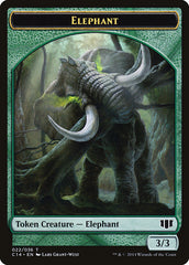 Elephant // Elf Warrior Double-sided Token [Commander 2014 Tokens] | Spectrum Games