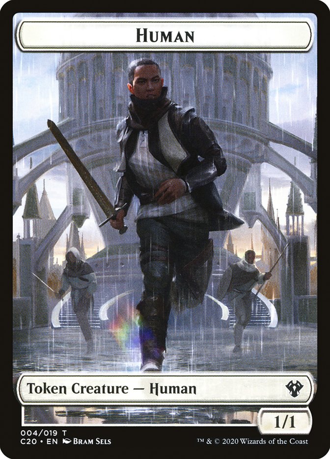 Human // Treasure Double-sided Token [Commander 2020 Tokens] | Spectrum Games