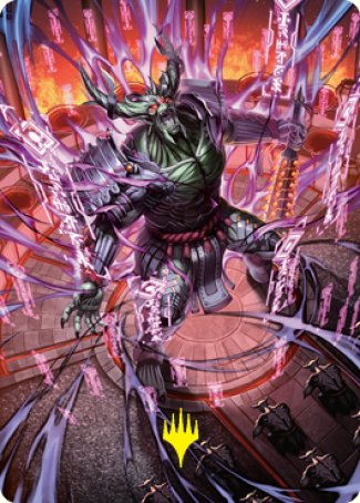 Hidetsugu, Devouring Chaos Art Card (Gold-Stamped Signature) [Kamigawa: Neon Dynasty Art Series] | Spectrum Games