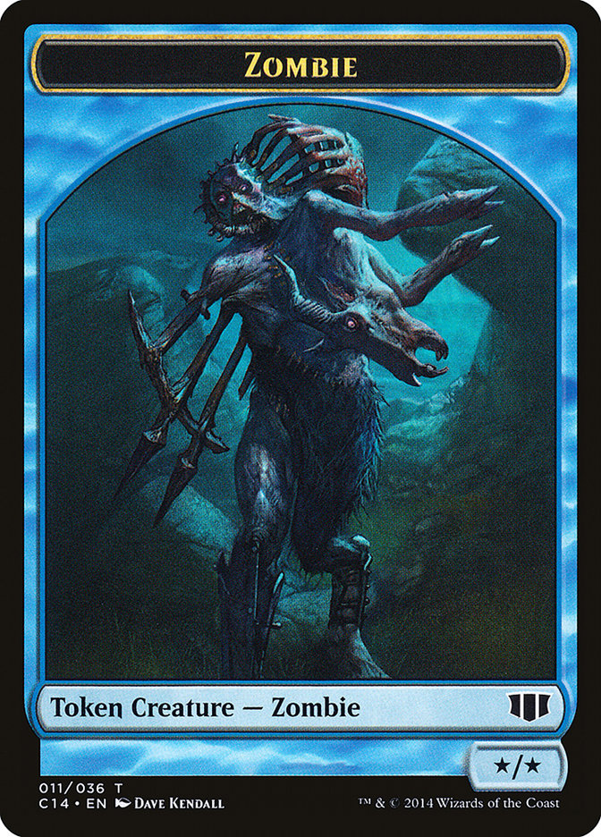 Fish // Zombie (011/036) Double-sided Token [Commander 2014 Tokens] | Spectrum Games