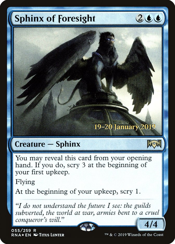 Sphinx of Foresight [Ravnica Allegiance Prerelease Promos] | Spectrum Games