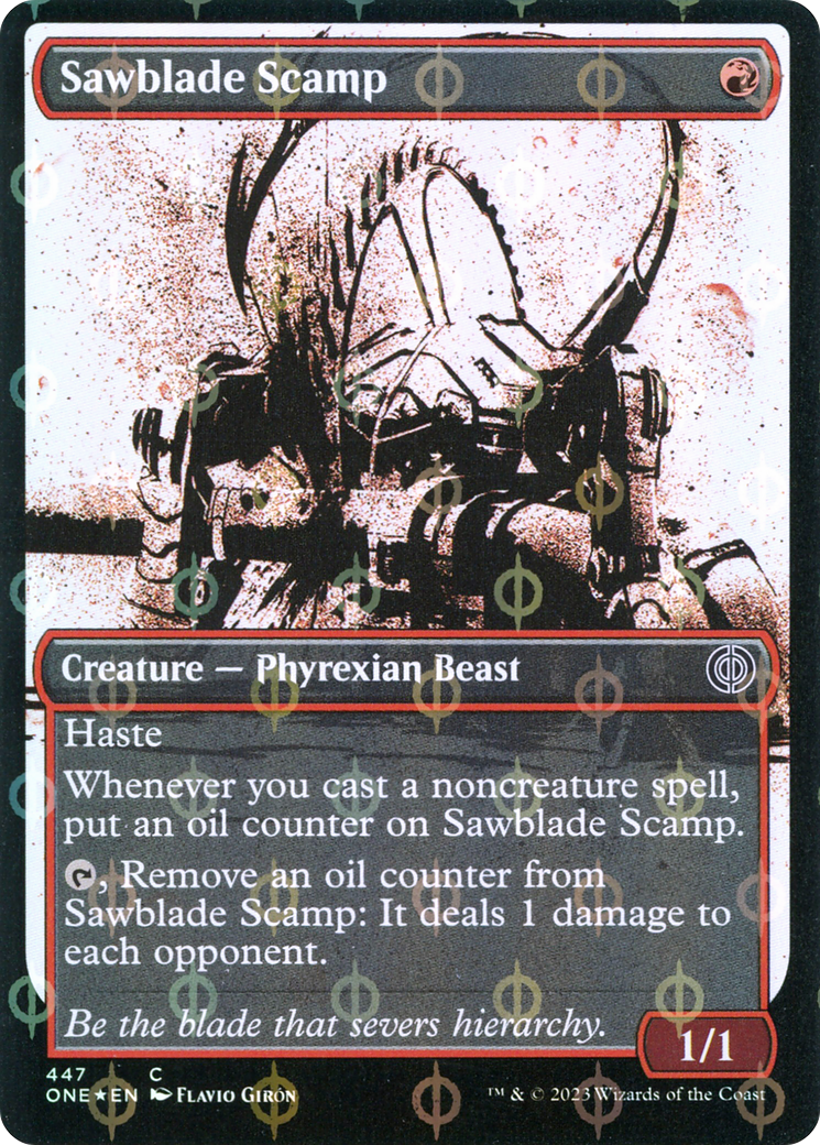 Sawblade Scamp (Showcase Ichor Step-and-Compleat Foil) [Phyrexia: All Will Be One] | Spectrum Games