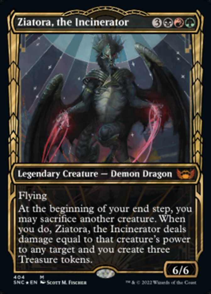 Ziatora, the Incinerator (Showcase Golden Age Gilded Foil) [Streets of New Capenna] | Spectrum Games