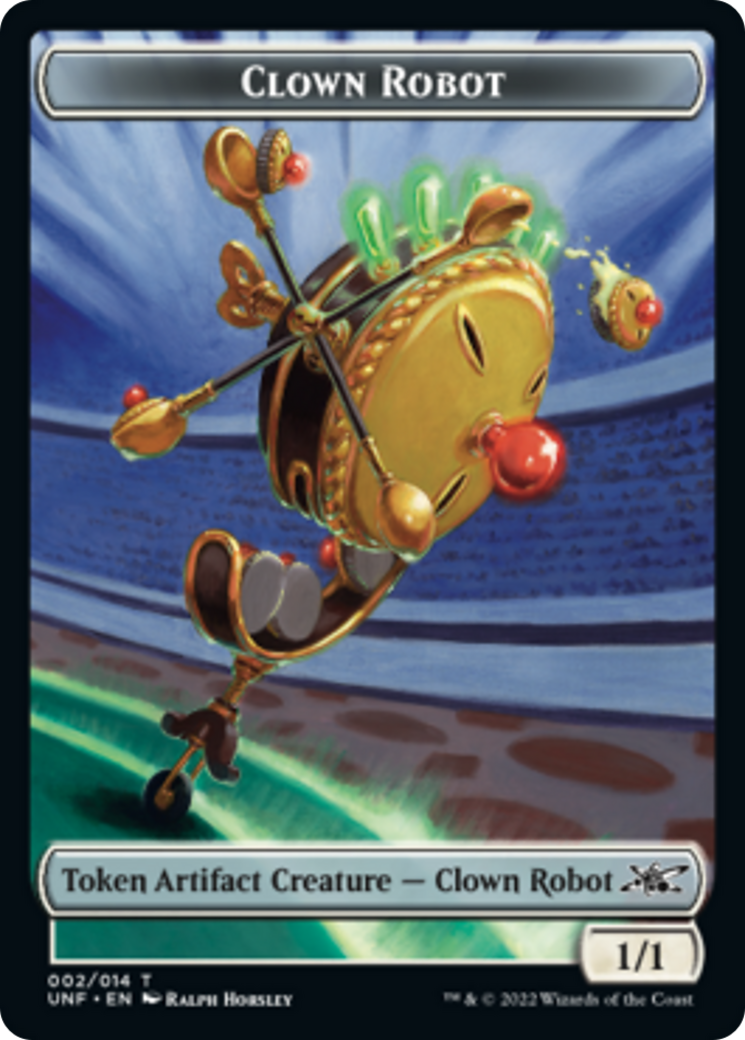 Clown Robot (002) // Food (010) Double-sided Token [Unfinity Tokens] | Spectrum Games