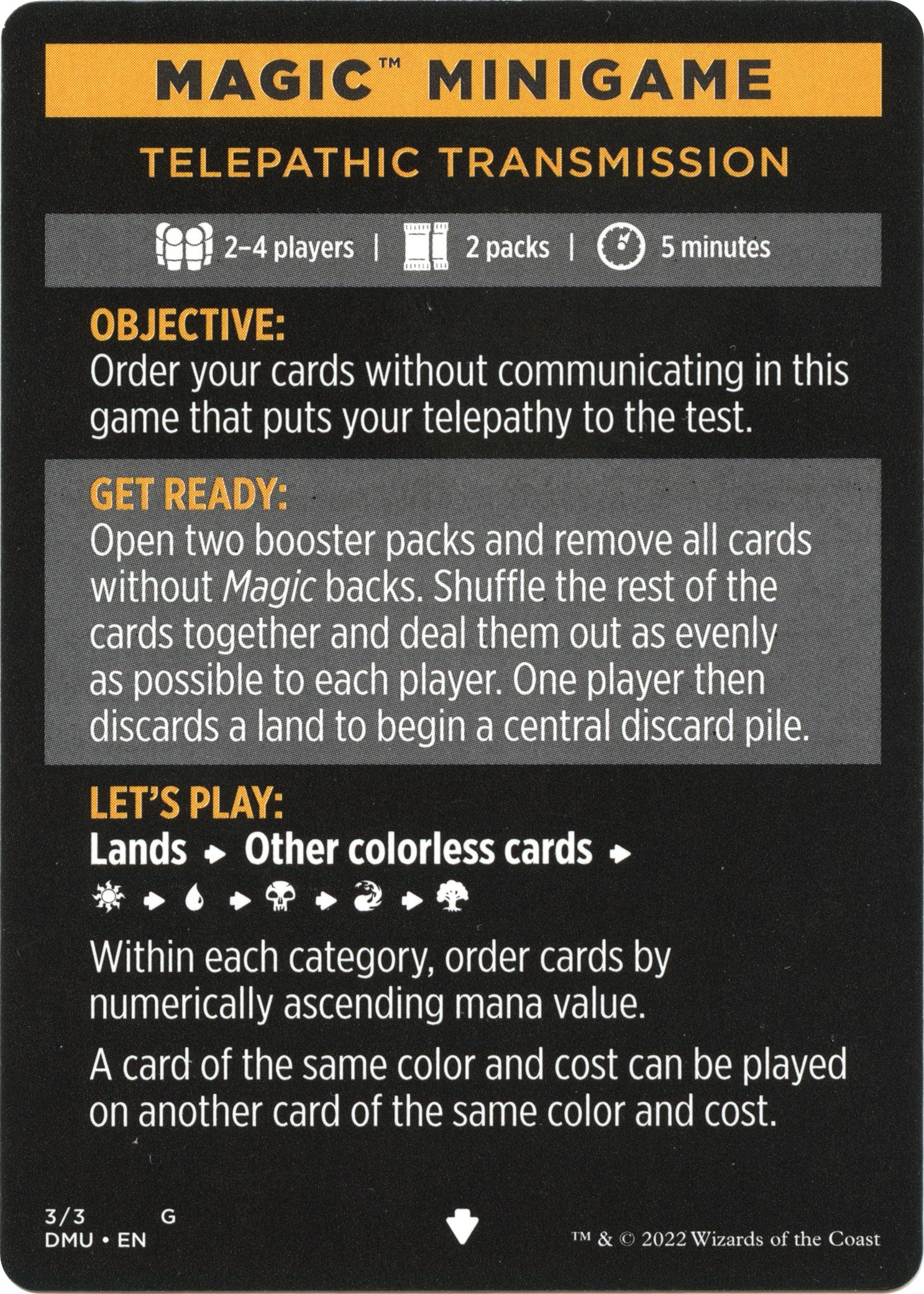Telepathic Transmission (Magic Minigame) [Dominaria United Minigame] | Spectrum Games