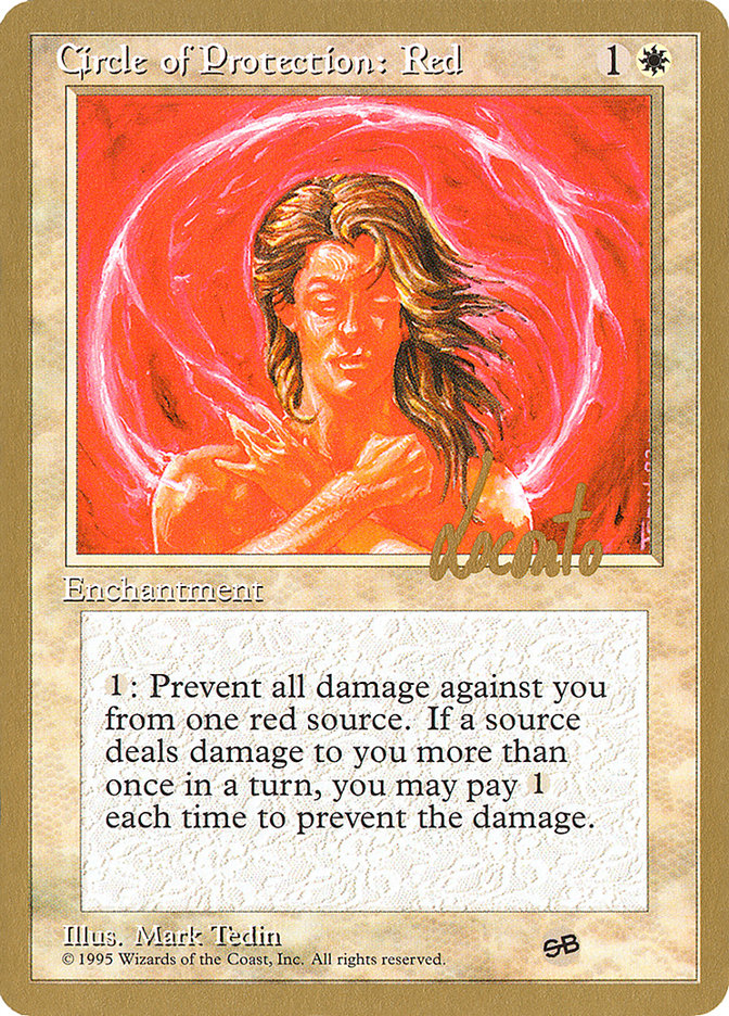 Circle of Protection: Red (Michael Loconto) (SB) (4ED) [Pro Tour Collector Set] | Spectrum Games