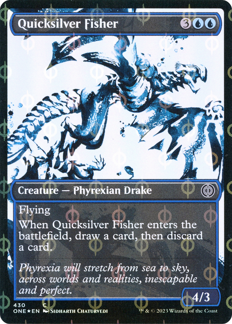 Quicksilver Fisher (Showcase Ichor Step-and-Compleat Foil) [Phyrexia: All Will Be One] | Spectrum Games