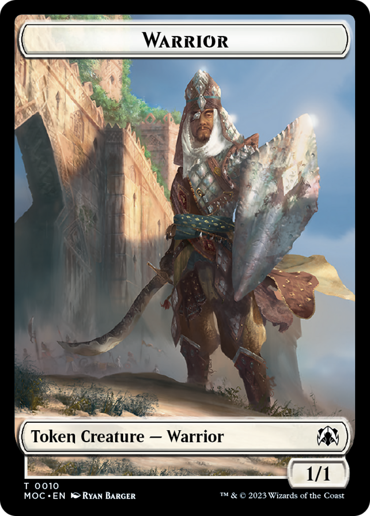 Warrior // Elspeth, Sun's Champion Emblem Double-Sided Token [March of the Machine Commander Tokens] | Spectrum Games