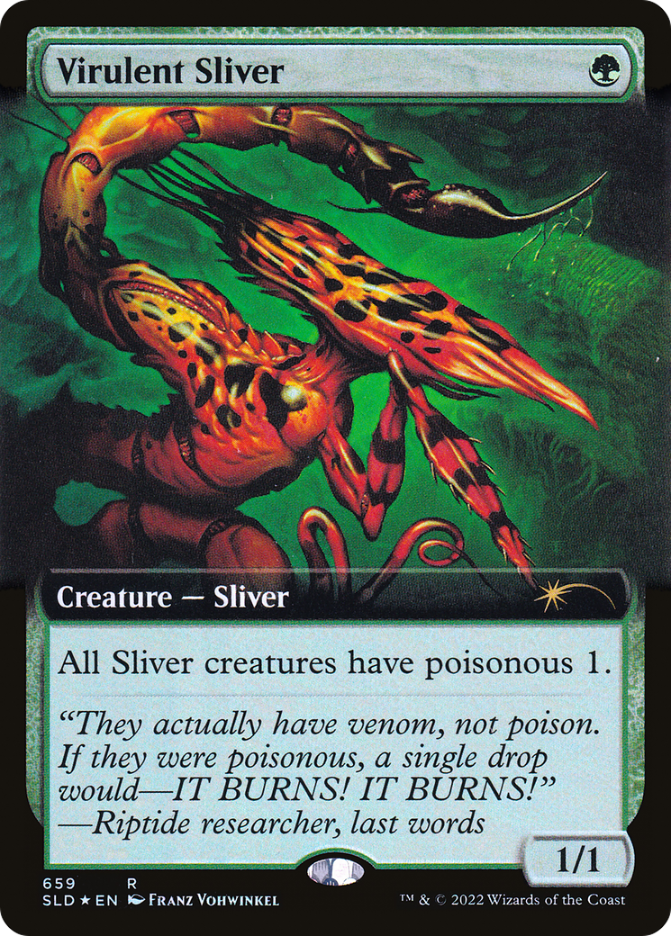 Virulent Sliver (Extended Art) (Step-and-Compleat Foil) [Secret Lair Drop Promos] | Spectrum Games