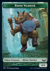 Cat // Rhino Warrior Double-sided Token [Streets of New Capenna Tokens] | Spectrum Games