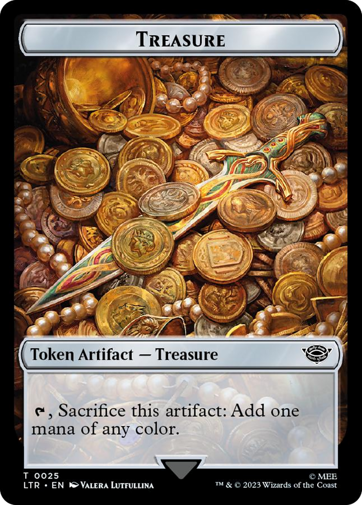 Treasure // Food (0024) Double-Sided Token (Surge Foil) [The Lord of the Rings: Tales of Middle-Earth Tokens] | Spectrum Games