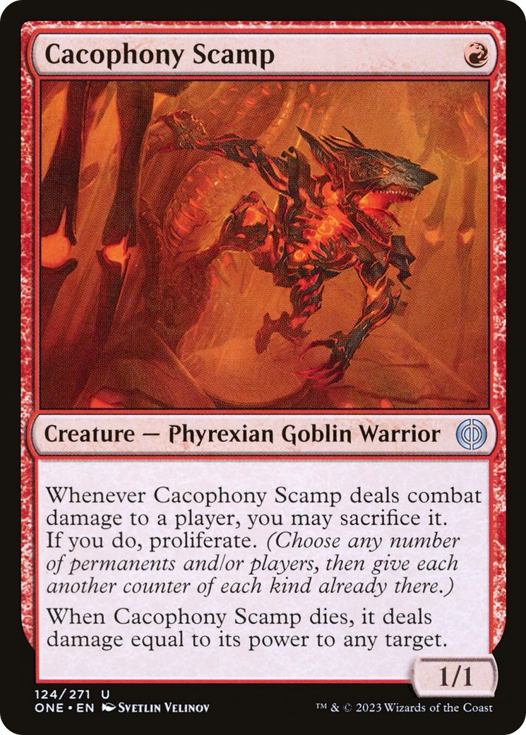 Cacophony Scamp [Phyrexia: All Will Be One] | Spectrum Games