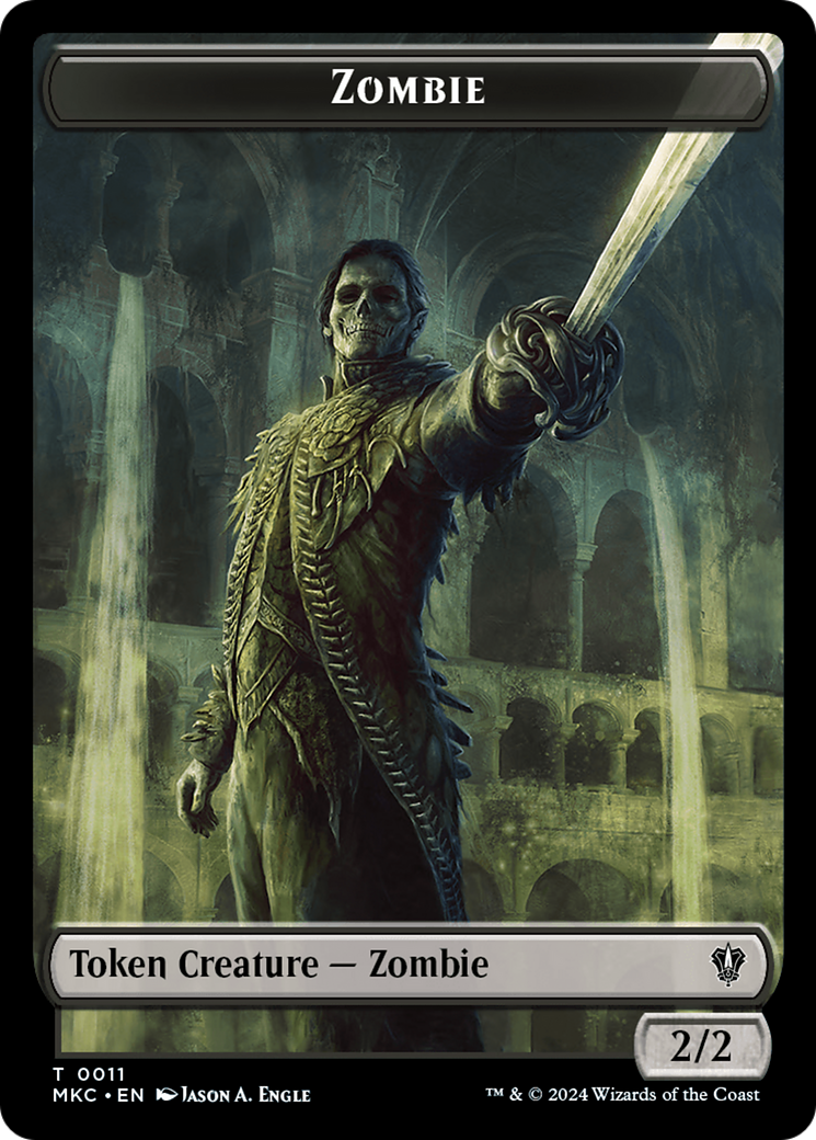 Vizier of Many Faces // Zombie Double-Sided Token [Murders at Karlov Manor Commander Tokens] | Spectrum Games