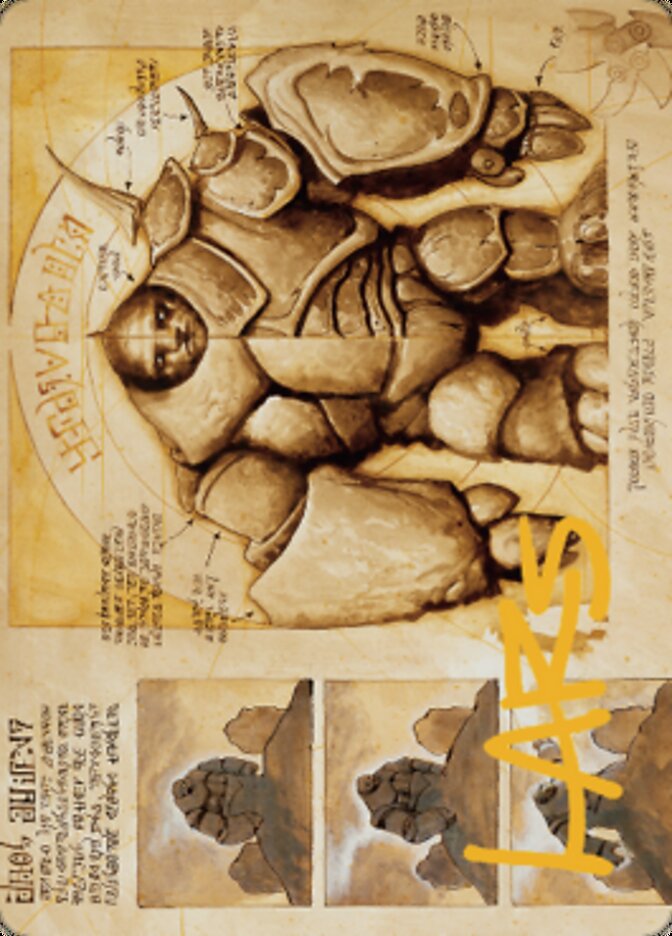 Precursor Golem Art Card (Gold-Stamped Signature) [The Brothers' War Art Series] | Spectrum Games