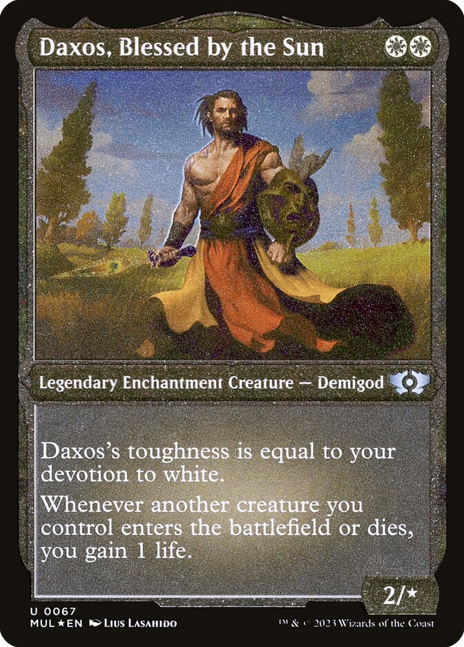 Daxos, Blessed by the Sun (Foil Etched) [Multiverse Legends] | Spectrum Games