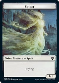 Spirit // Treasure Double-sided Token [Commander 2020 Tokens] | Spectrum Games
