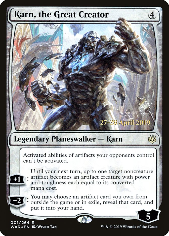 Karn, the Great Creator  [War of the Spark Prerelease Promos] | Spectrum Games