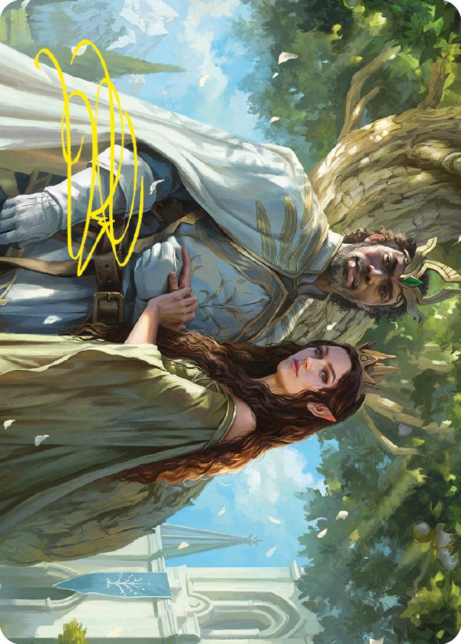 Aragorn and Arwen, Wed Art Card (Gold-Stamped Signature) [The Lord of the Rings: Tales of Middle-earth Art Series] | Spectrum Games