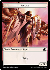 Elf Knight // Angel (0002) Double-Sided Token [Ravnica Remastered Tokens] | Spectrum Games