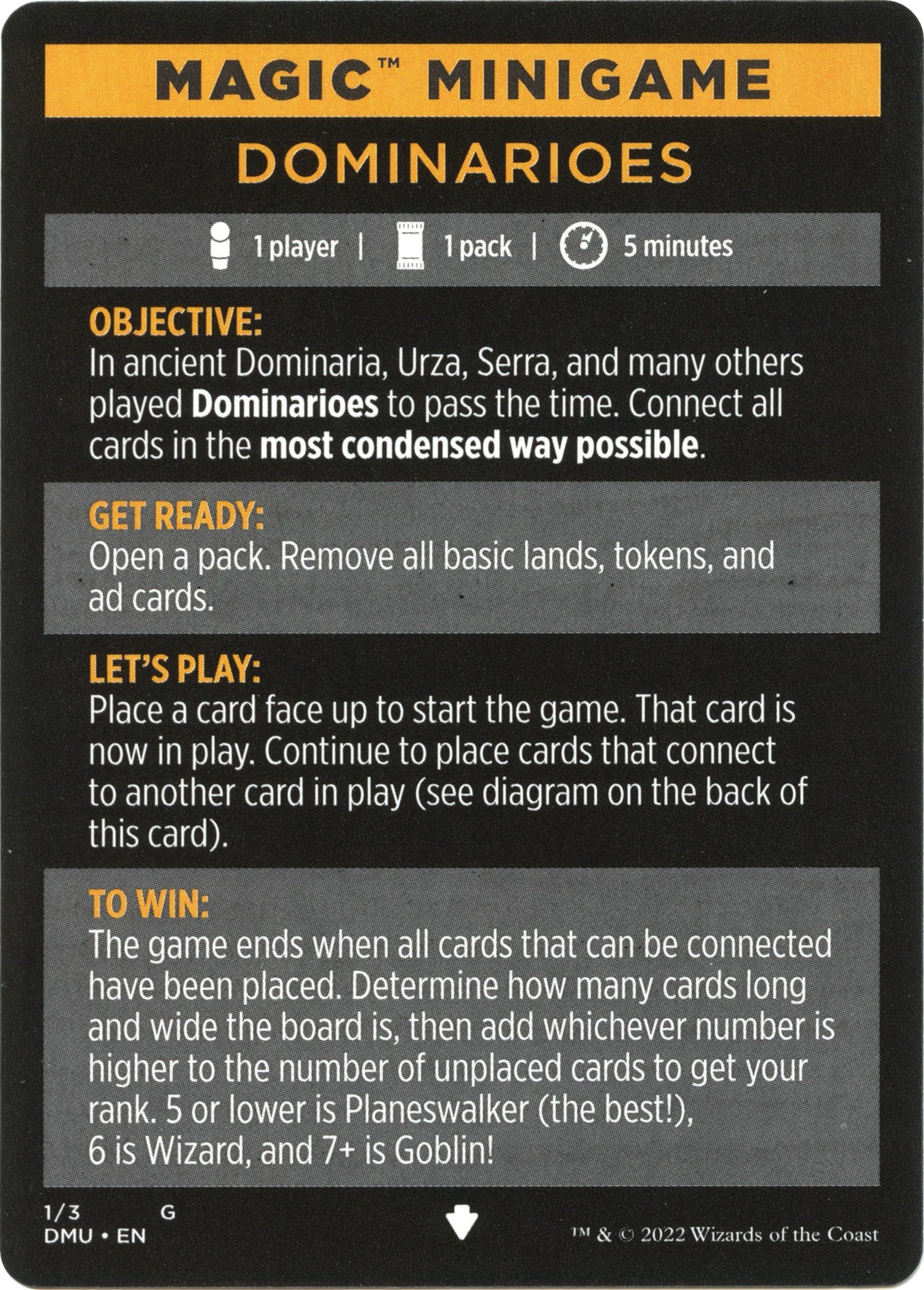 Dominarioes (Magic Minigame) [Dominaria United Minigame] | Spectrum Games