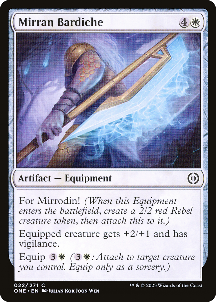 Mirran Bardiche [Phyrexia: All Will Be One] | Spectrum Games