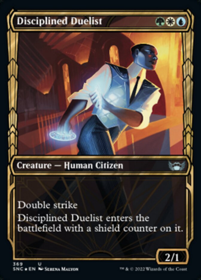 Disciplined Duelist (Showcase Golden Age Gilded Foil) [Streets of New Capenna] | Spectrum Games