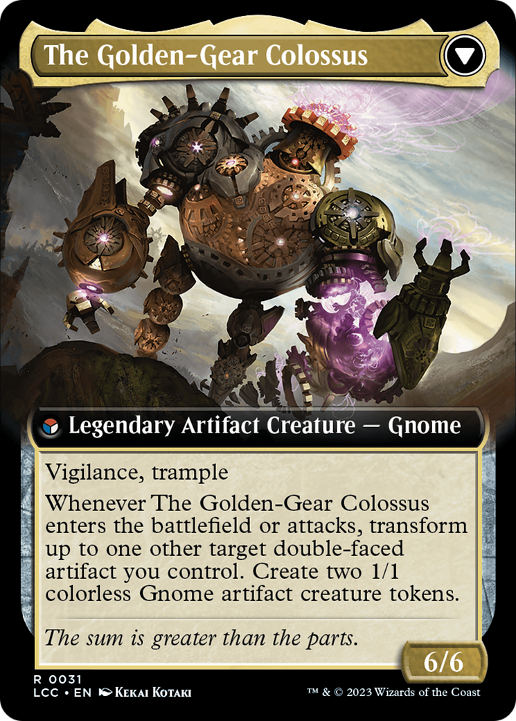 Tetzin, Gnome Champion // The Golden-Gear Colossus (Extended Art) [The Lost Caverns of Ixalan Commander] | Spectrum Games