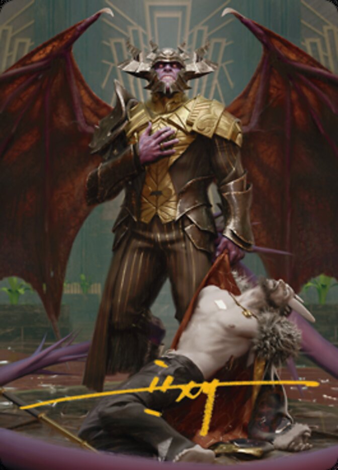 Ob Nixilis, the Adversary 1 Art Card (Gold-Stamped Signature) [Streets of New Capenna Art Series] | Spectrum Games