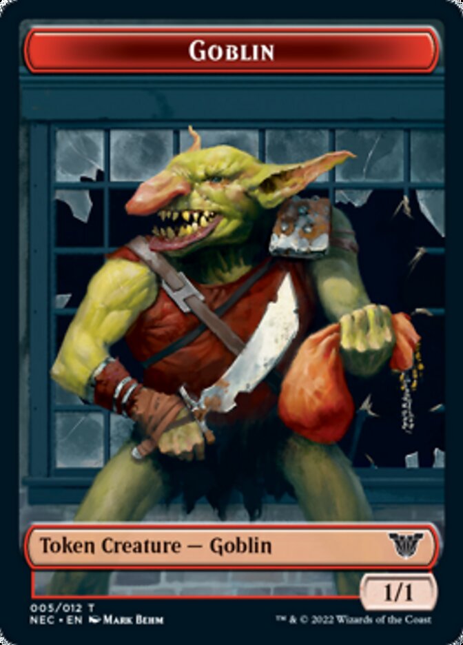 Smoke Blessing // Goblin Double-sided Token [Kamigawa: Neon Dynasty Commander Tokens] | Spectrum Games