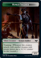 Zombie (008) // Human Soldier Double-sided Token [Innistrad: Crimson Vow Tokens] | Spectrum Games