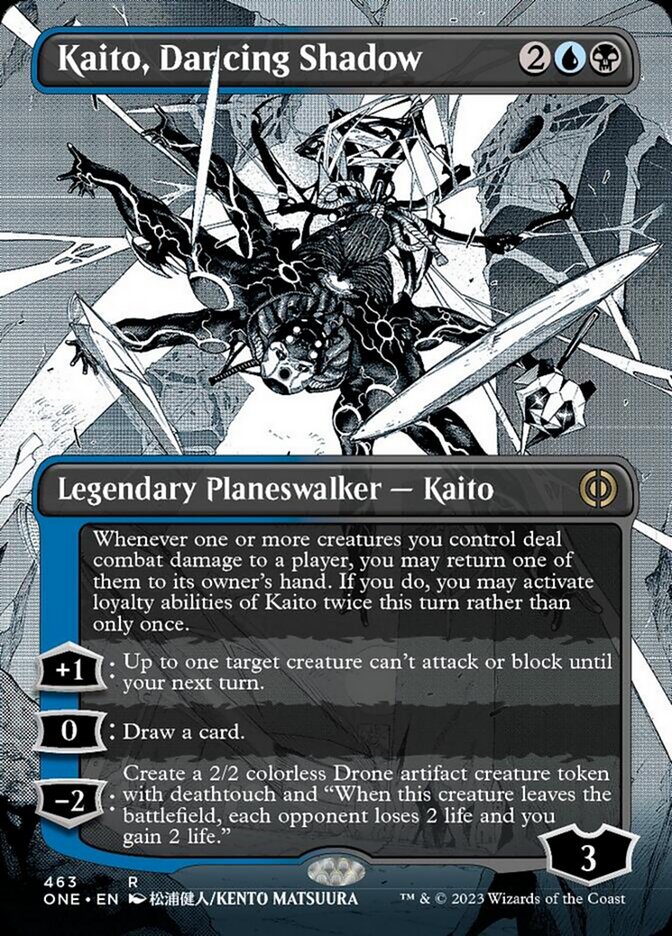 Kaito, Dancing Shadow (Borderless Manga Step-and-Compleat Foil) [Phyrexia: All Will Be One] | Spectrum Games