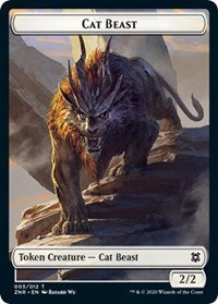 Cat Beast // Construct Double-sided Token [Zendikar Rising Tokens] | Spectrum Games