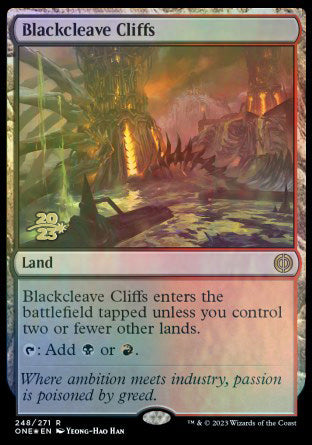 Blackcleave Cliffs [Phyrexia: All Will Be One Prerelease Promos] | Spectrum Games