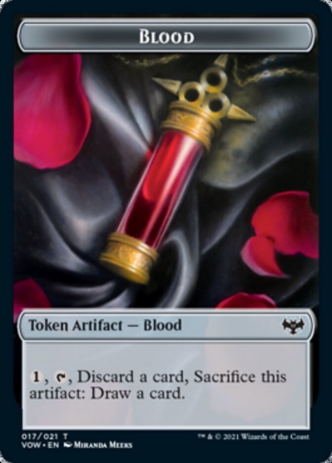 Blood // Human Soldier Double-sided Token [Innistrad: Crimson Vow Tokens] | Spectrum Games