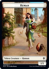 Human // Food (17) Double-sided Token [Throne of Eldraine Tokens] | Spectrum Games