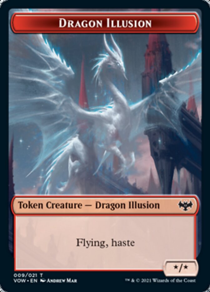 Insect // Dragon Illusion Double-sided Token [Innistrad: Crimson Vow Tokens] | Spectrum Games