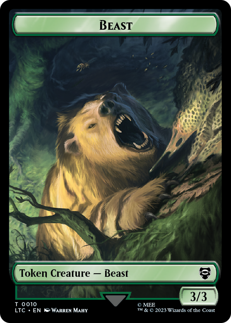 Beast // Treefolk Double Sided Token [The Lord of the Rings: Tales of Middle-Earth Commander Tokens] | Spectrum Games