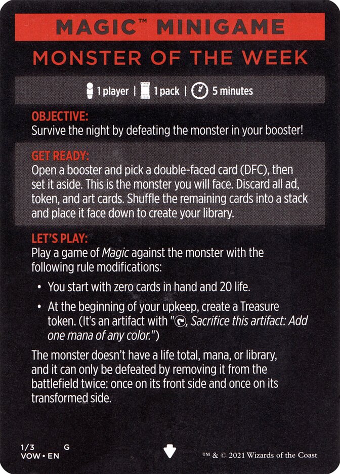 Monster of The Week (Magic Minigame) [Innistrad: Crimson Vow Minigame] | Spectrum Games