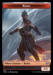 Rebel // Phyrexian Germ Double-Sided Token [Phyrexia: All Will Be One Commander Tokens] | Spectrum Games