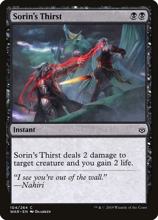 Sorin's Thirst [War of the Spark] | Spectrum Games