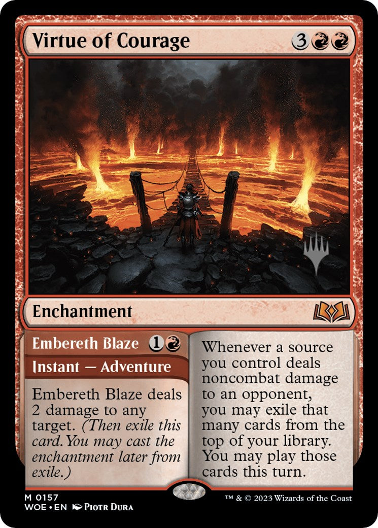 Virtue of Courage //Embereth Blaze (Promo Pack) [Wilds of Eldraine Promos] | Spectrum Games