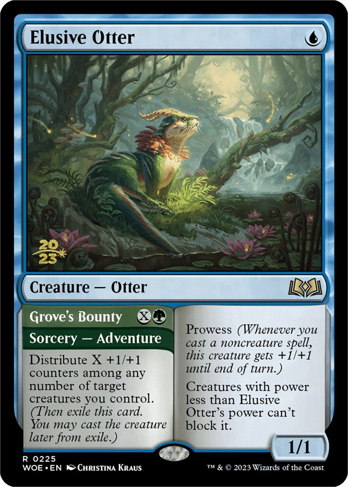 Elusive Otter // Grove's Bounty [Wilds of Eldraine Prerelease Promos] | Spectrum Games