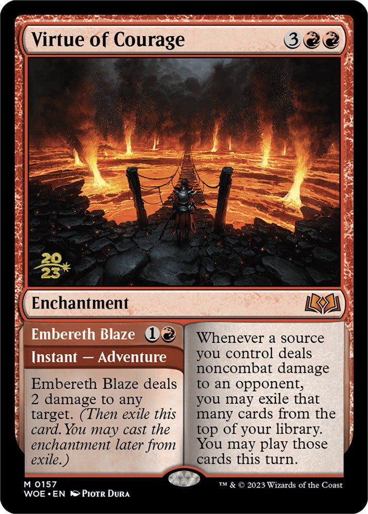 Virtue of Courage //Embereth Blaze (Promo Pack) [Wilds of Eldraine Promos] | Spectrum Games