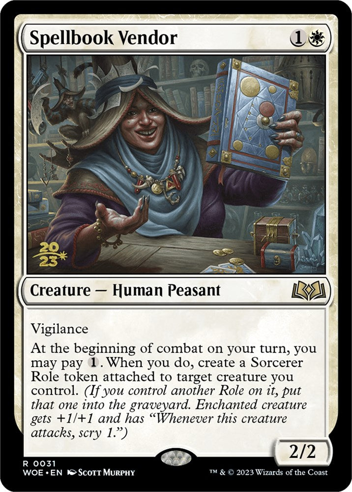 Spellbook Vendor [Wilds of Eldraine Prerelease Promos] | Spectrum Games