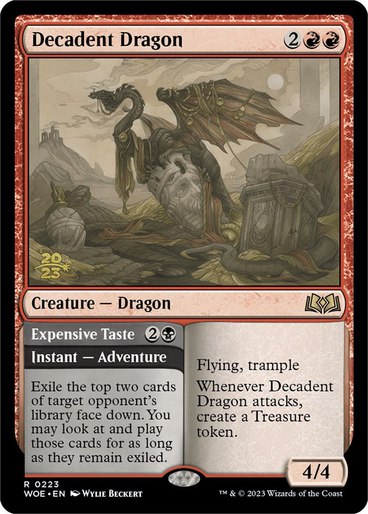 Decadent Dragon // Expensive Taste [Wilds of Eldraine Prerelease Promos] | Spectrum Games